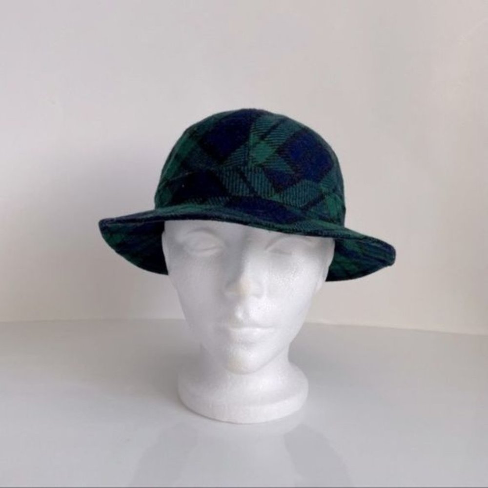 Vintage Plaid?Wool Blend Bucket Hat
